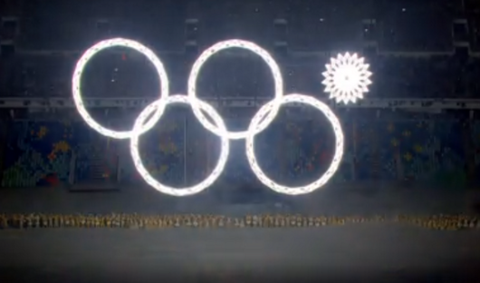 Russian olypmic rings opening ceremony