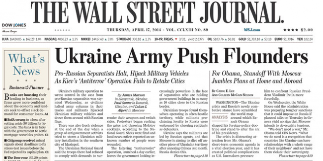 WSJ front page Ukraine