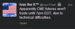 cme globex technical difficulties 2 August 2014 delayed open futures