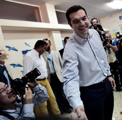Alexis Tsipras, leader of SYRIZA wants to shake your hand