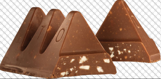 Toblerone- other chocolate bars are available but not ones that look so much like CHF pairs