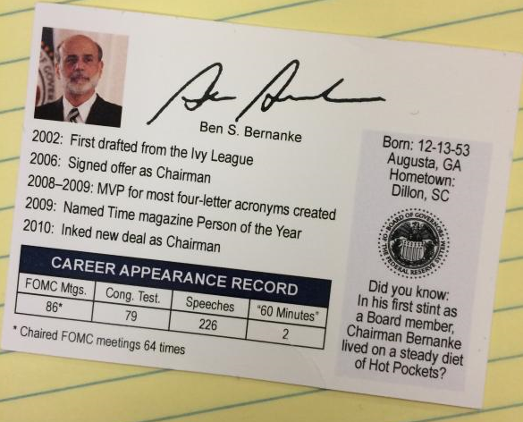 Bernanke baseball card back
