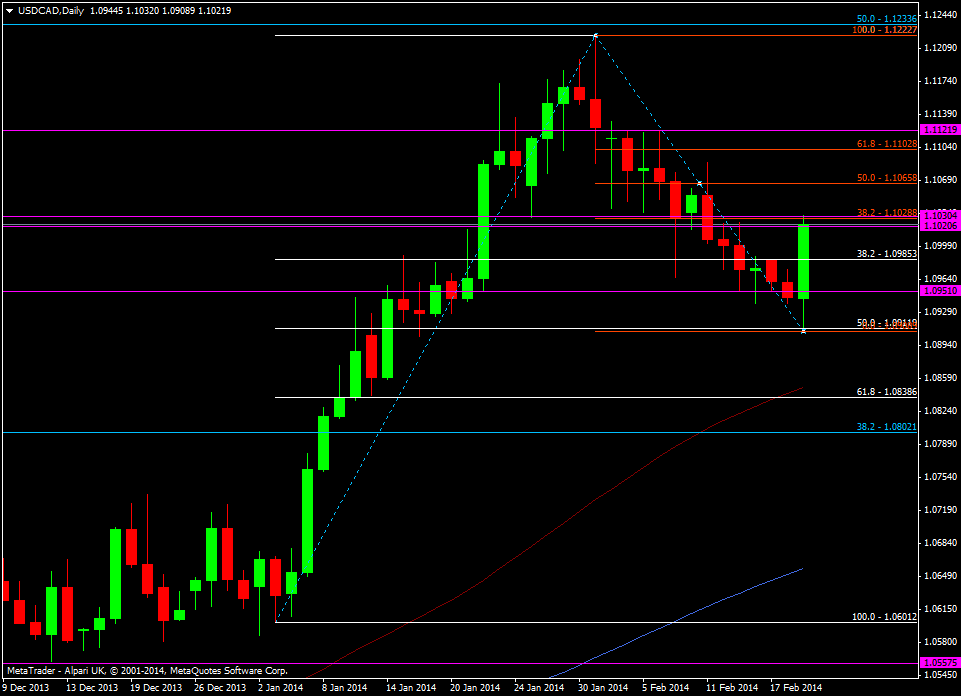  USD/CAD daily chart 19 02 2014