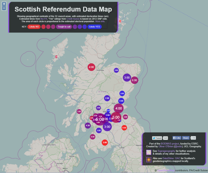 Scotland vote heat map