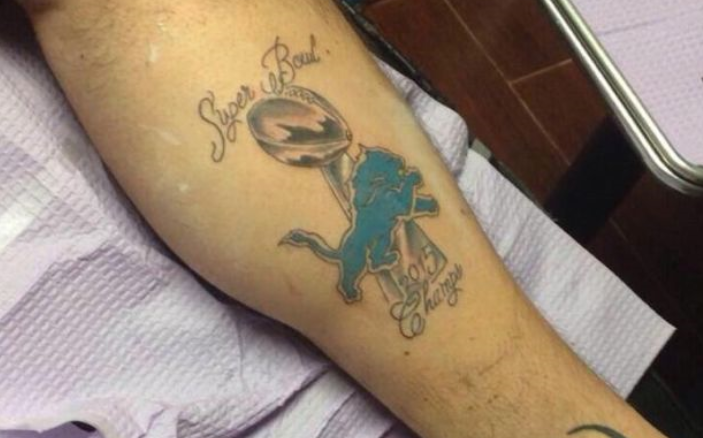 Detroit Lions Super Bowl 2015 tattoo