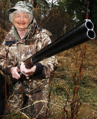 Yellen hunting hawks