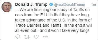 Trump On EU Car Tariffs: It Won't Take Very Long!