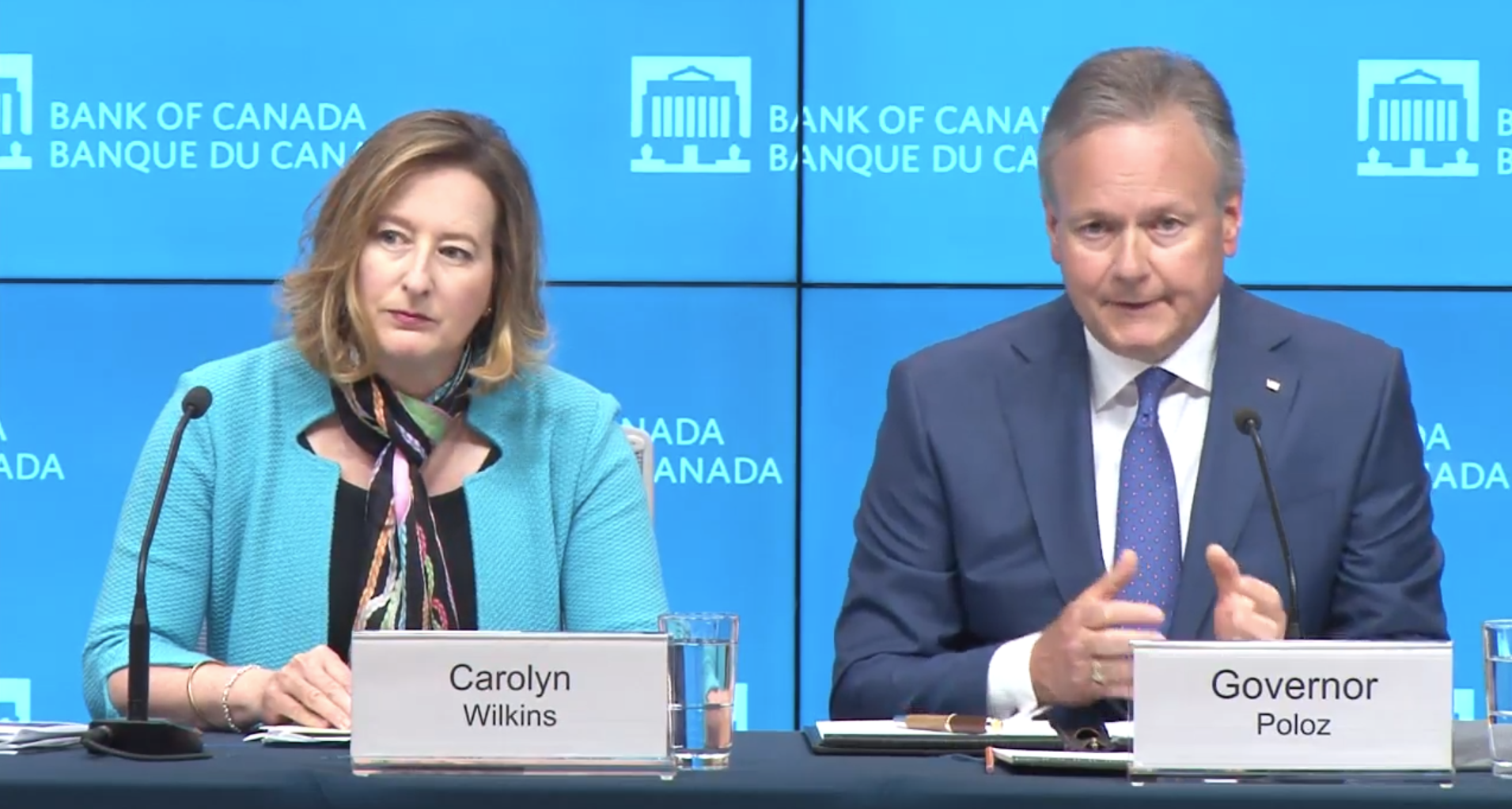 Bank of Canada Governor Poloz & senior deputy Wilkins speaking in a parliamentary committee
