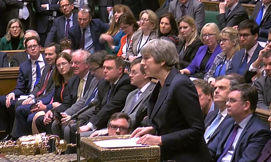 May in parliament speaking