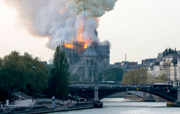 Notre Dame Cathedral ablaze in Paris