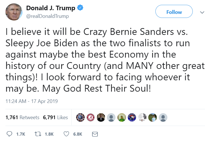 Trump Biden Sanders 