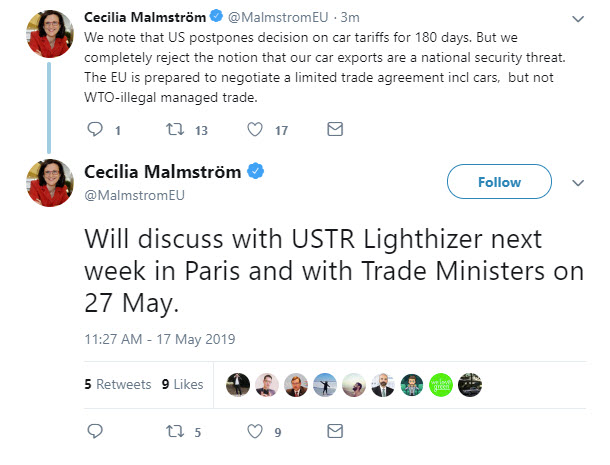 EU trade Commissioner Cecilia Malmstrom