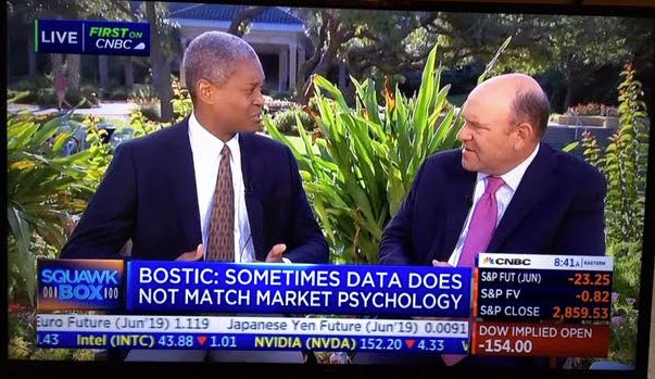 Feds Bostic speaking on CNBC from Florida