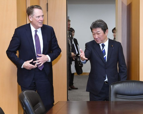 Japan economy minister Motegi on the talks: