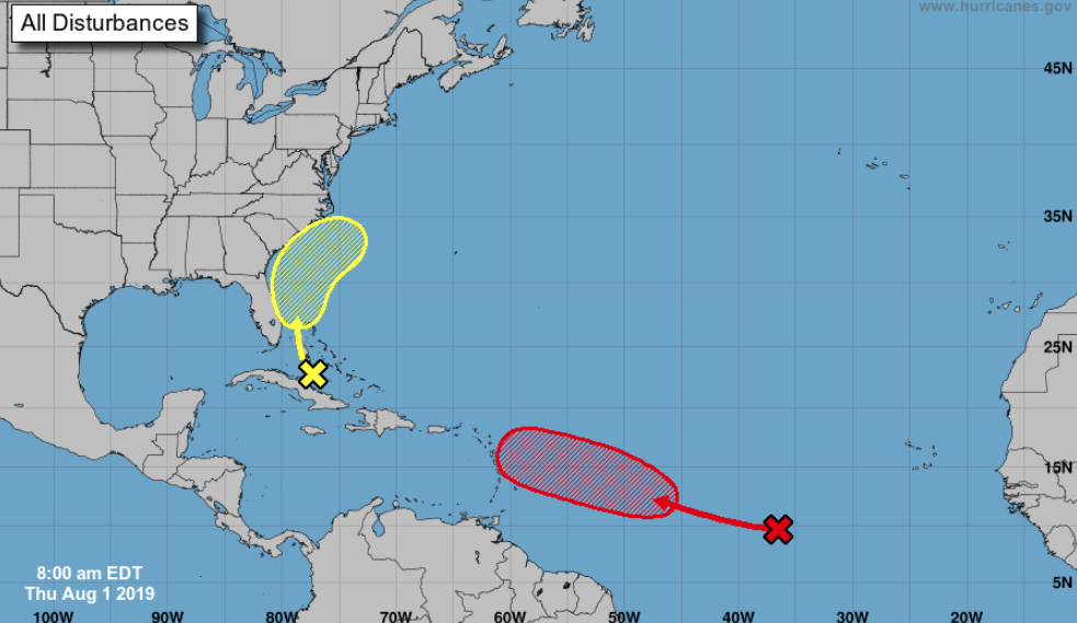 System slowly becoming organized in the mid-Atlantic