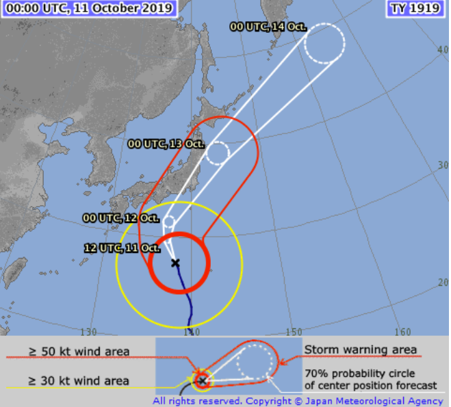 Parts of Japan are still recovering from the typhoon that hit last month, now Typhoon Hagibis, is headed north over the Pacific towards Japan's main island.
