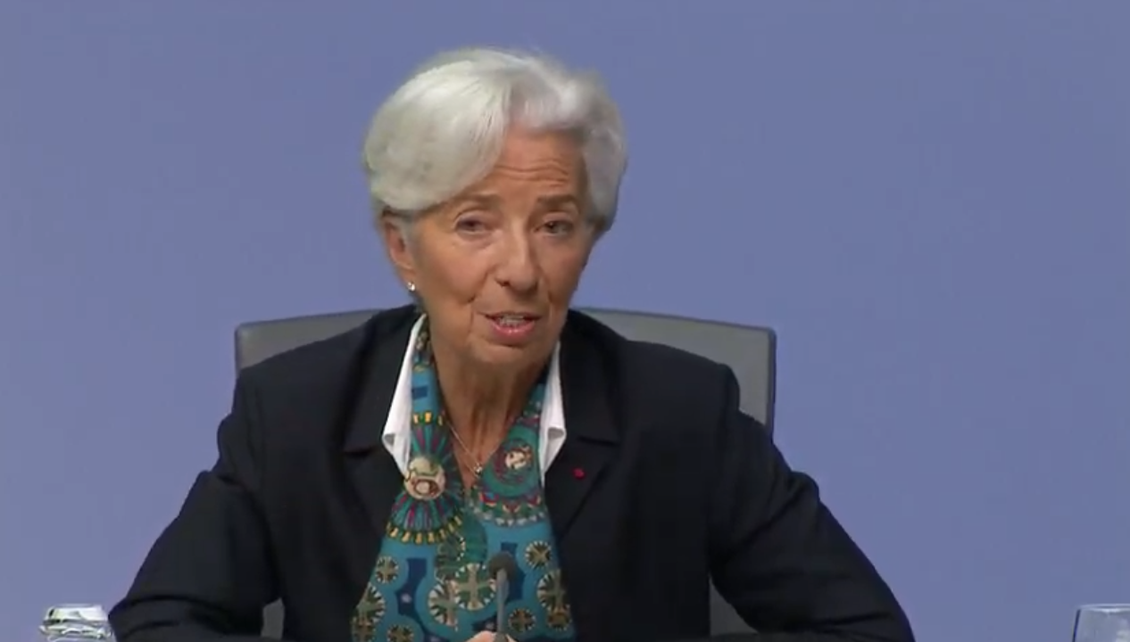 Lagarde answers questions from reporters