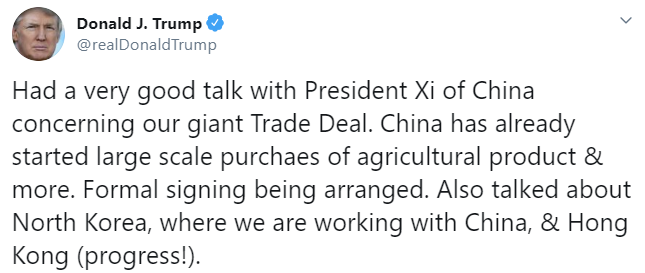 US President Trump tweeted   