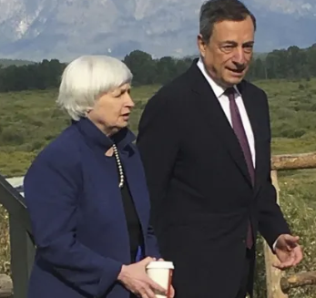 Previous Chair of the Federal Reserve System Janet Yellen and previous President of the European Central Bank Mario Draghi spoke on Sunday in the US.