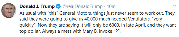Trump isn't happy with General Motors
