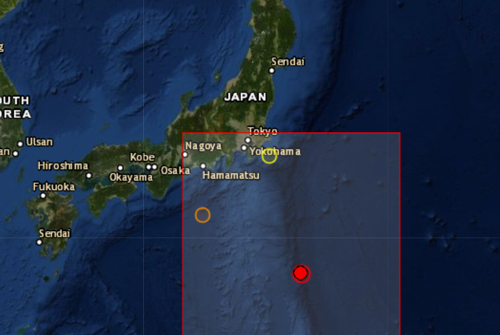 The quake was 537 km SE of Yokohama-shi, Japan 