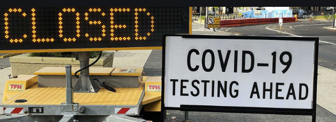 COVID-19 testing sign 