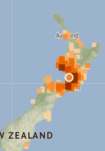 GeoNet in NZ report the quake 