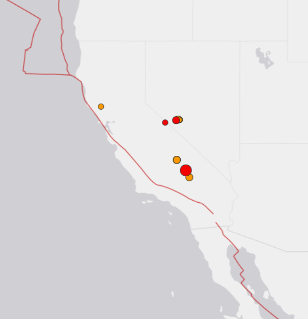 Magnitude 5.1, felt in LA. The quake hit 189 km NE of Los Angeles.