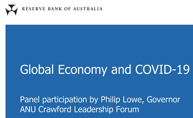At 2300 GMT Reserve Bank of Australia Governor Lowe speaks as part of a panel. The topic is Global Economy and COVID-19