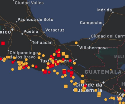 Earthquake hits near the pacific coast of Mexico