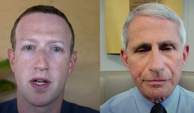 Director of the National Institute of Allergy and Infectious Diseases Dr. Anthony Fauci spoke with (wait for it)  Facebook CEO Mark Zuckerberg in a YouTube event.