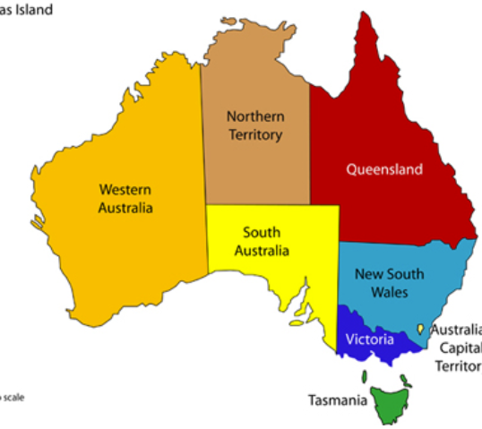 Australia states map