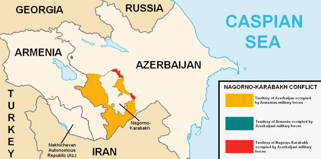 map of armenia-azerbaijan