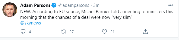 Sky's Adam Parson reports Barnier comments to ministers_