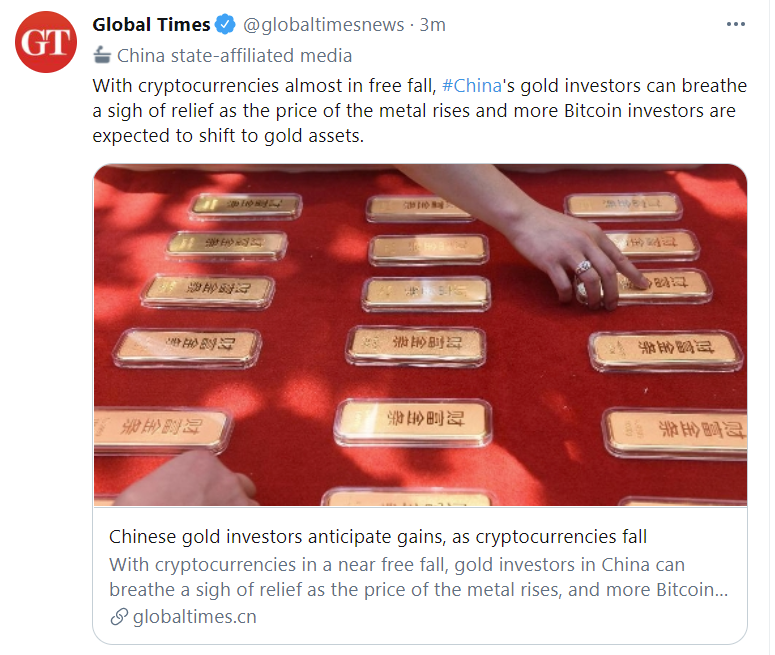 The (unintentionally) hilarious Global Times, state mouthpiece, with the tweet