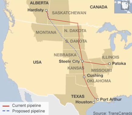 Keystone XL pipeline route