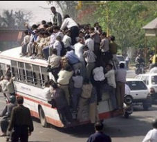 crowded bus 