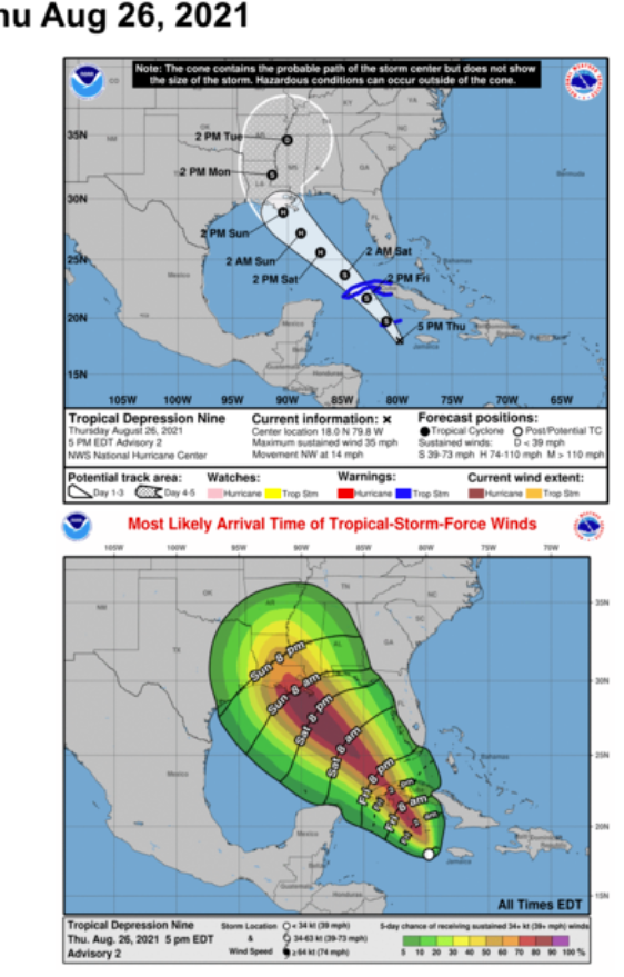 Tropical Depression Nine could strengthen into a hurricane within two days, its on approach to Gulf waters.