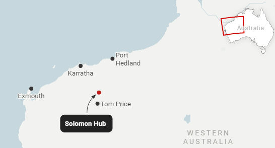 Fortescue's Solomon Hub in the Pilbara region of Australia (in the northwest of the country). 