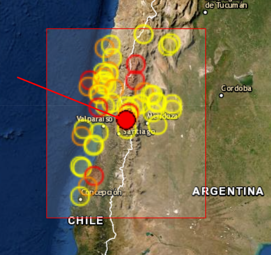 111 km NE of Santiago, Chile 